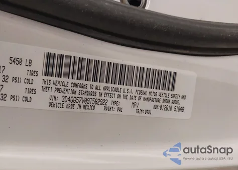 2009 Dodge Journey Sxt из США, поврежденный, VIN 3D4GG57V09T582922